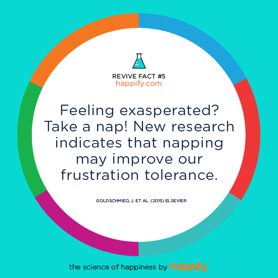 Feeling exasperated? Take a nap! New research indicates that napping may improve our frustration tolerance. Goldschmied, J. et al. (2015) El Sevier