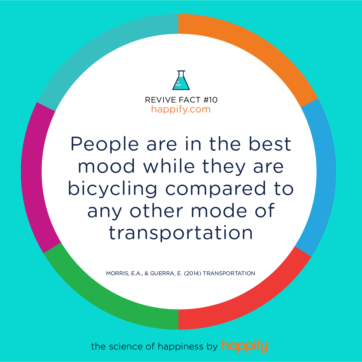 People are in the best mood while they are bicycling compared to any other mode of transportation. Morris, E.A., & Guerra, E. (2014) Transportation