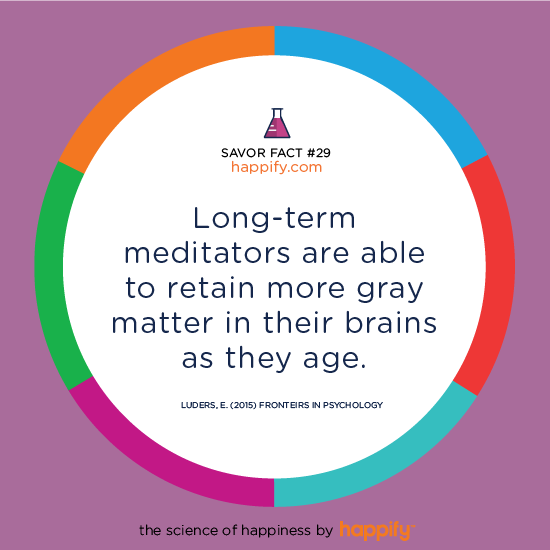 Long-term mediators are able to retain more gray matter in their brains as they age. Luders, E. (2015) Fronteirs in Psychology