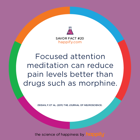 Focused attention meditation can reduce pain levels better than drugs such as morphine. ZEIDAN, F. ET AL. (2010) THE JOURNAL OF NEUROSCIENCE