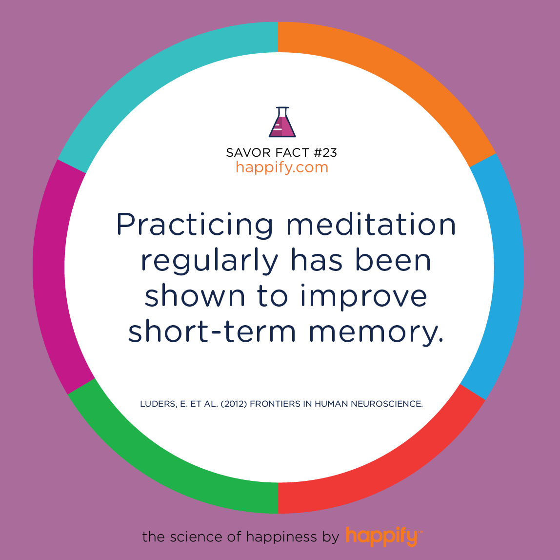 Practicing meditation regularly has been shown to improve short-term memory. LUDERS, E. ET AL. (2012) FRONTIERS IN HUMAN NEUROSCIENCE